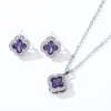 Four-leaf clover set cross-border accessories, women's summer niche fashion, simple stud earrings, high-end necklace accessories wholesale details Picture